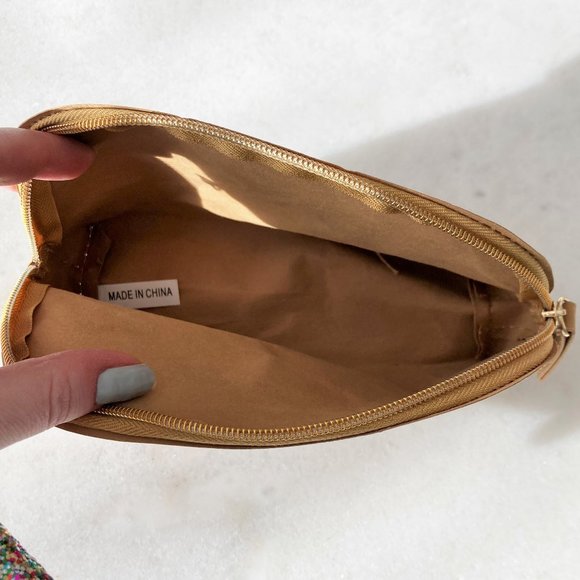 3/$20 - New! Sephora eco clean beauty makeup pouch / bag (Tan w/ white letters) - Picture 4 of 4